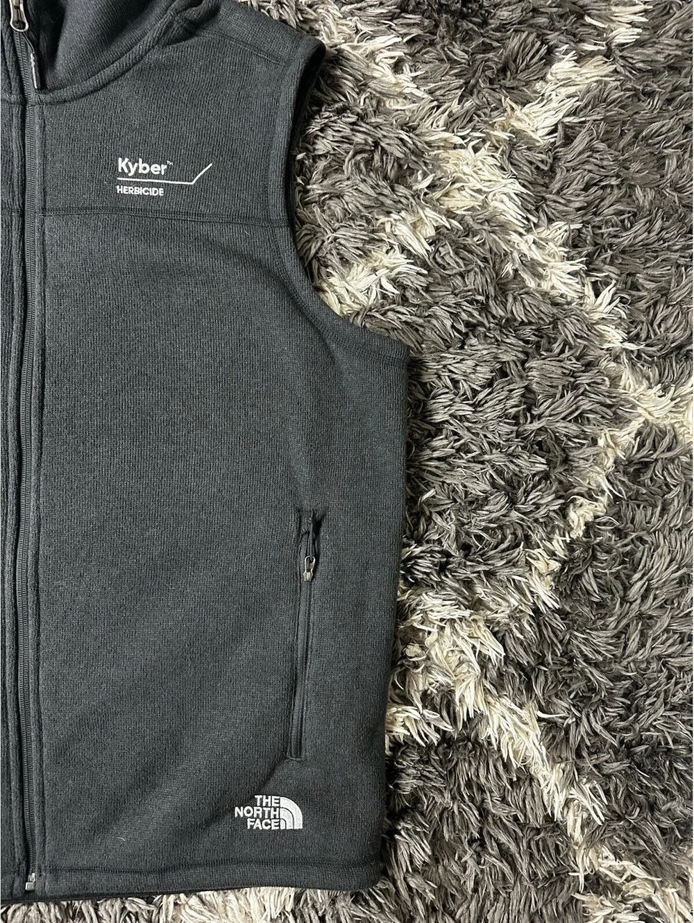 The North Face Mens XL Fleece Vest Black Full Zip Kyber Herbicide Corporate